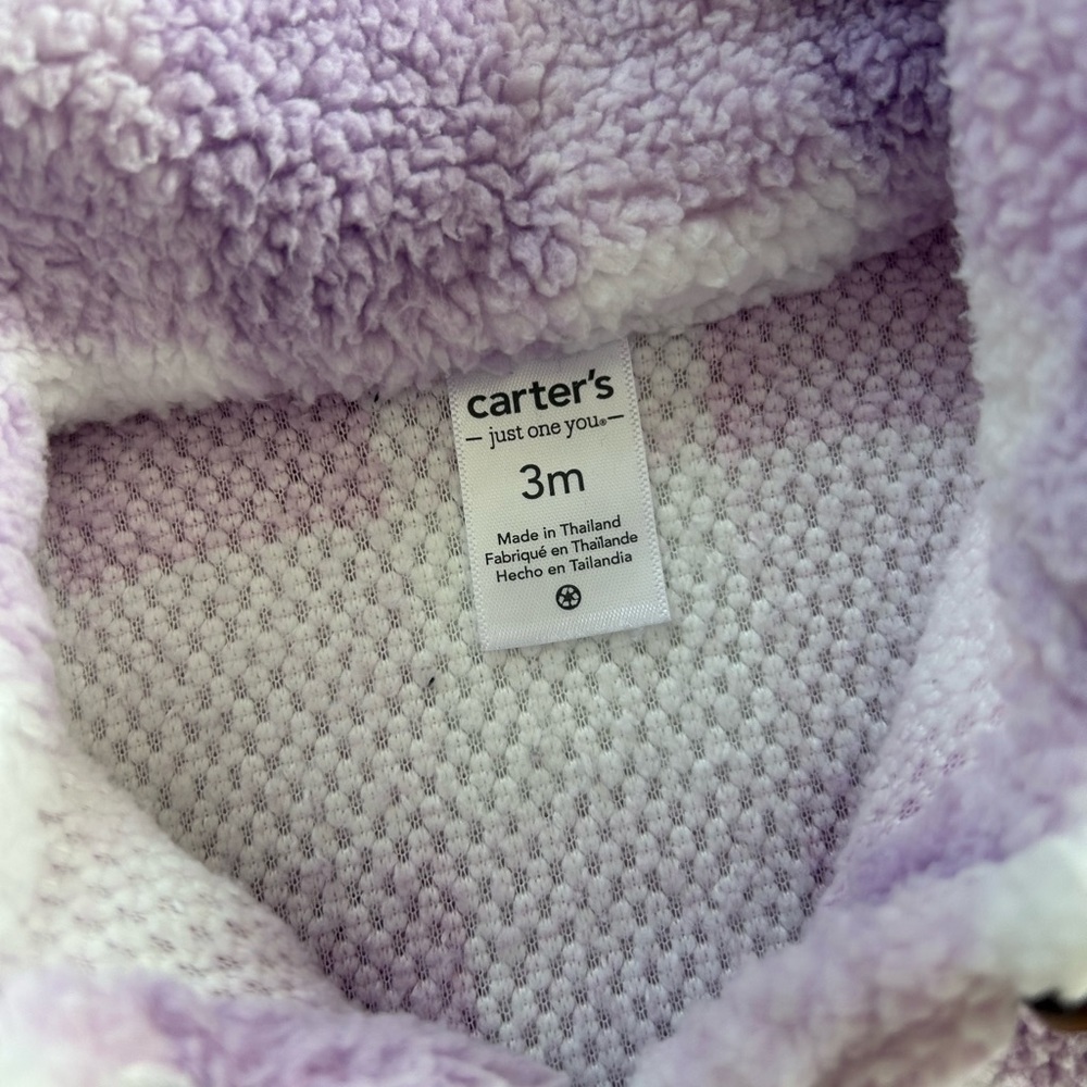 Carter’s Just For You 3 piece Sherpa Jacket Outfit Set with Brown Buttons 3M - Picture 7 of 15